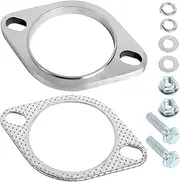PALOZO Stainless Steel Exhaust Flange Connection Kit, 2 Bolt 2 inch/50.8mm Exhaust Flange & Gasket Connection Set with Bolts and Nuts