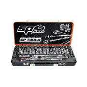 SP Tools 50Pcs 3/8" Drive Socket Set - 6 Point 12 Point Metric SAE 90T Ratchet