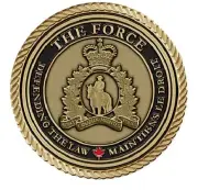 Canadian Mounted Police Medallion for Box Cremation Urn/Flag Case - 2 Inch Diam
