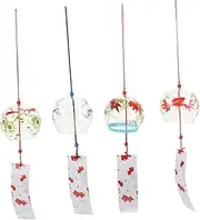 BESPORTBLE Japanese Style Glass Wind Chime Goldfish Pendants Outdoor Home Decor Bell Wind Chimes