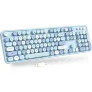 USB Wired Computer Keyboard - Retro Typewriter Keyboard - Full Size Office Ke...