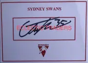 Caleb Mitchell SIGNED Sydney Swans Card. AFL Football. Gulden Papley Heeney.