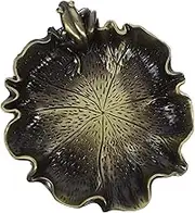 Gadpiparty Copper Ink Dish Plate Decorative Leaf Frog Inkstone Ornament Portable Desktop Ink Container for Calligraphy and Home Decor Creative Design with Smooth Surface