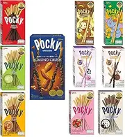 Pocky Chocolate Biscuit Sticks Set of 10 Flavour Variety Pack (Pack of 10)