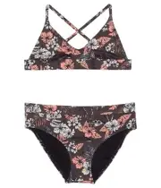 NWT Rip Curl Girl's Cosmic High-Waist Bikini Color Washed Black Size 10
