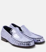 [Dries Van Noten] Dries Van Noten Croc-effect leather loafers AU 6.5 purple