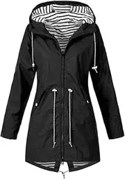 [Generic] Stay Dry In Style With Women Rain Jacket Waterproof And Windproof Lightweight Polyester Women Jacket Coat Outdoor Jacket
