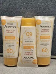 Lot 3 Aveeno Protect & Hydrate Sunscreen Body Lotion, SPF 60, UVA+UVB Protection