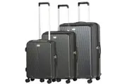 Volair Vmax Hardside 3 Piece EXP Spinner Suitcase Set Black