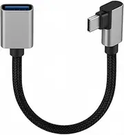 USB C to USB 3.0 Adapter, USB C Cable Angle, 90 Degree OTG Adapter Cable for C to A, Fast Data Transfer, Compatible with Smartphones, Laptops, and Devices, Elbow