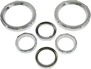 HDBUBALUS 4" Speedometer 2" Gauge Burst Bezel Kit Fit for Harley Electra Street Glide 1996-13