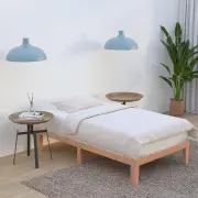 Single Size Warm Wooden Natural Bed Base Frame Single
