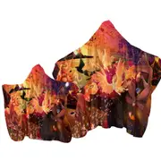 Fantasy Art Unicorn Pegasus Volcanoes and Beautiful Artist Towel with Hood