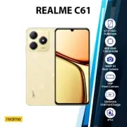 Realme C61 Global Ver. Android Cell Phone (Gold/6GB+128GB/ Dual SIM/Unlocked)