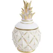 LVD Pineapple Box White Decorative Home Decor Ornament Statue 10.5x19cm