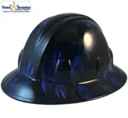 Hades Skull Blue Hydro Dipped Full Brim Hard Hat