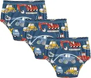 Baby Boys Potty Training Panties Leakproof Overnight Training Pants Training Panties for Toddler 3T Construction Trucks Bulldozers Blue