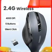 Mouse Wireless Mouse 2.4GHz 4000 DPI Silent 6 Buttons Mute Mice Quiet 2.4G Mouse