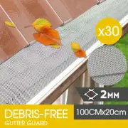 30pcs Gutter Guard Aluminium Leaf Mesh Deluxe Home Garden DIY Silver 100x20cm