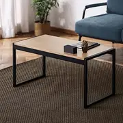 [IRIS OHYAMA] SFCT-800 Natural Wood x Steel Coffee Table, Center Table, Living Table, Width 31.5 inches (80 cm), Natural Wood Top Board, Sturdy Steel Frame