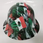 full brim hard hat custom hydro dipped IN MEXICAN FLAG ,AWESOME COLORS POPPIN