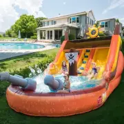 6.5m Commercial Inflatable Bounce House Dual Water Slides Pirate Ship for Party