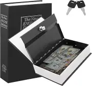 KYODOLED Book Safe with Key Lock, Portable Metal Safe Box,Secret