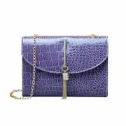 2 Pcs Female Alligator Pattern Shoulder Bag Chain Tassel Ladies Leisure Pure Color Fashion Crossbody Bag Daily Supplies