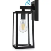Exterior Wall Sconce, Clear Glass Shade, Dawn to Dusk Sensor, 120VAC, Wall Mount