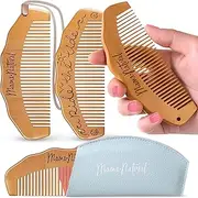 Mama Natural Tide Birth Comb - Wooden Labor Pain Relief Comb for Women - Brown