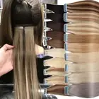 Seamless Remy Tape In 100% Real Human Hair Extentions Flat Skin Weft Thick Ombre