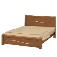在飛比找momo購物網優惠-【唯熙傢俱】米亞柚木色5尺雙人床(臥室 雙人床 實木床架 床