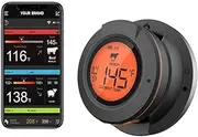 Wireless Meat Thermometer with 2 Probes 164FT BT4.2 APP Control IP64 Waterproof Meat Thermometer for Smoker Oven Removable Smart BBQ Grill Thermometer for Cooking Turkey Fish Beef