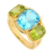 5.22 Cts Topaz Rings Semiprecious Stone Jewelry Cocktail Ring