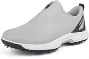 [ZHENSI] Golf Shoes Men Professional Spikes Waterproof Golf Footwears Slip-On with Zipper Comfortable Sneakers Big Size