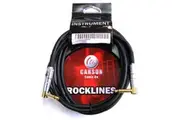 Carson 10' Guitar Cable Right AngLED Jacks Noiseless Cable