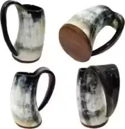 Horn Mug Viking Drinking Horn Mug - Beer Horn Tankard Handcrafted