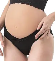 [Jengo] Under The Bump Maternity Knickers Pregnancy Underwear Maternity Knickers Pregnancy Pants Postpartum Underwear Bikini Panties, Black, L