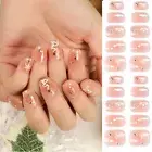 False 24xShort Nails Nail Fake Wearable Fake Nail Art Decorative Nails Christmas