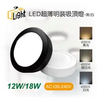 在飛比找蝦皮購物優惠-(U LIGHT) 12W 18W LED 吸頂式 崁燈 鋁