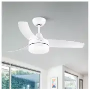 Modern 42" Indoor Matte White Dimmable Ceiling Fan w/LED Light DC Motor & Remote