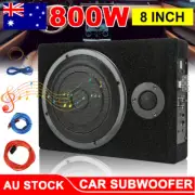 8"Car Subwoofer Under-Seat 800W Amplifier Speaker Audio Sub Woofer Slim Box Kit