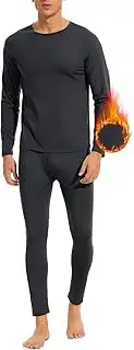 [American Trends] Mens Thermal Underwear Ultra Soft Long Johns with Fleece Lined Base Layer.