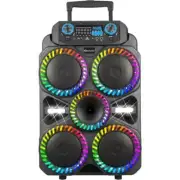 IQ Sound IQ-8408DJBT 4x8" Portable Speaker +TWS +USB/SD/FM/AUX +Two Mics