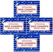 Satya Nag Champa: Sai Baba Natural Soap, Large, 150 g, 5 oz, 4 Piece