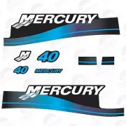 Mercury 40 Sticker Decals Outboard Engine Graphic Kit Sticker Blue