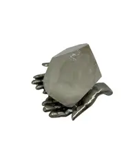 Small Pewter Alloy Crystal Holder Hands Stand Dish Display Jewelry Holder 7cm