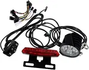 Zerodeko Electric Bike Light Kit with LED Turn Signals Durable Tail Light Easy to Install Switch Button for Enhanced Safety and Visibility Bicycles