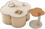 Wooden Coffee Table, Modern Coffee Table Flower Shape End Side Table, Center Tables for Living Room, Nesting Tables for Living Room, Home, Office (Color : 3-Piece Set)