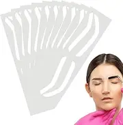 Airbrush Brow Mapping Guide Stickers | Brow Shape Tape,10 Pairs Auxiliary Strips, Stamp Shaper, Adhesive, Waterproof Eyebrow Protection Film For Professional Salon Use